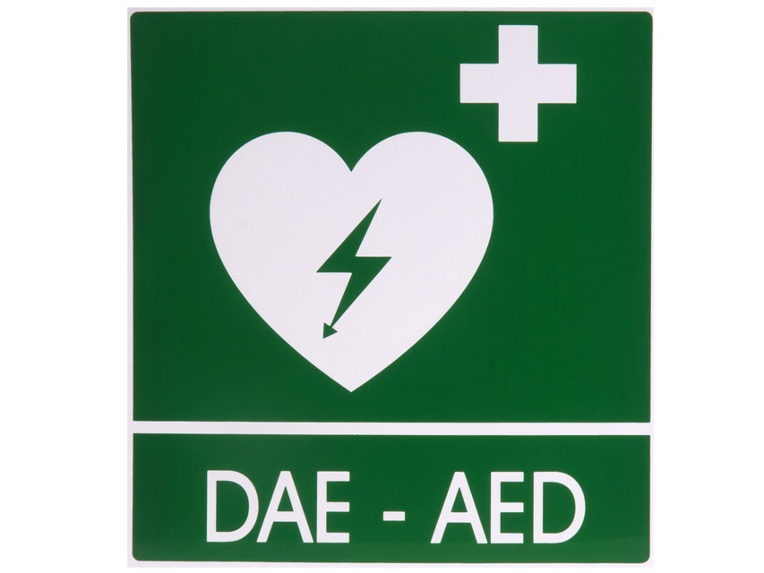 CARTELLO SEGNALATORE DAE/AED IN ALLUMINIO 29x36 cm per defibrillatori