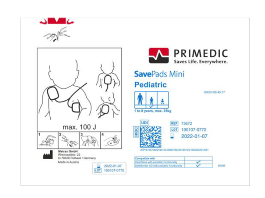 SAVE PADS PEDIATRICI 1-8 anni, max 25kg per HeartSave da S.N. 739XXXXXXX