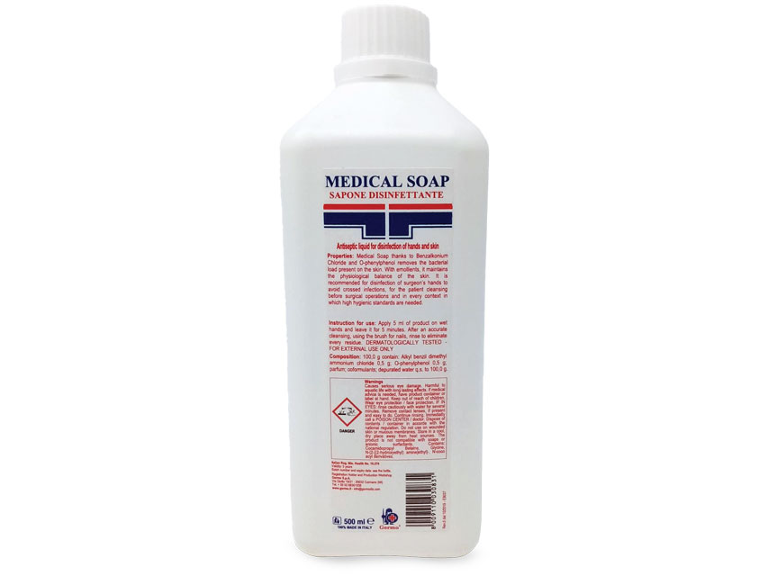 MEDICAL SOAP sapone disinfettante, flacone da 0,5 litri