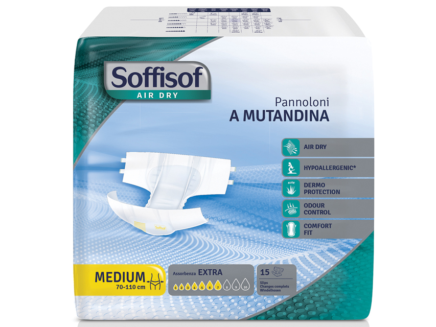 PANNOLONI SOFFISOF AIR DRY - incontinenza moderata - medio