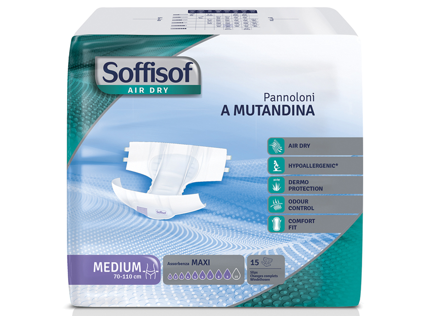 PANNOLONI SOFFISOF AIR DRY - incontinenza forte - medio