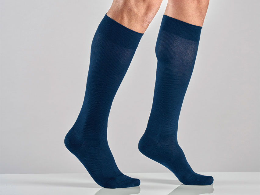 GAMBALETTO COTONE UNISEX - XXL - forte compressione - blu
