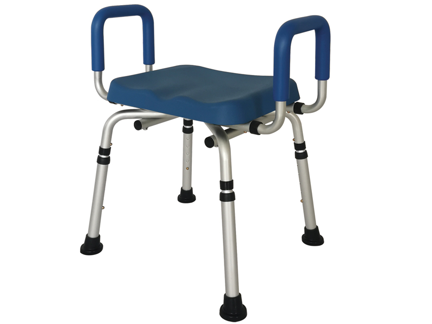 SGABELLO DA DOCCIA PU con braccioli