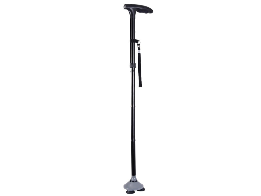 BASTONE CON VENTOSE e LUCE LED - nero