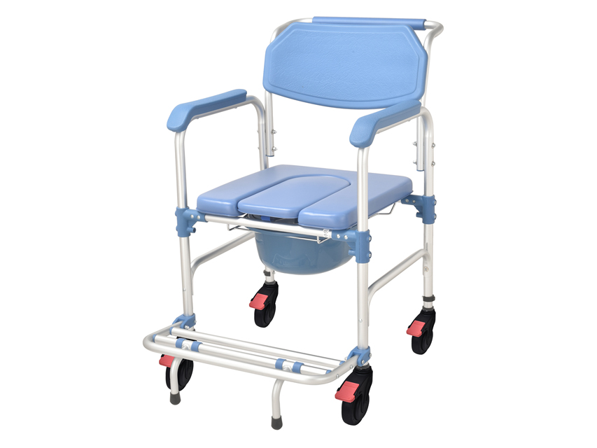 [43196] SEDIA A ROTELLE COMODA BLU