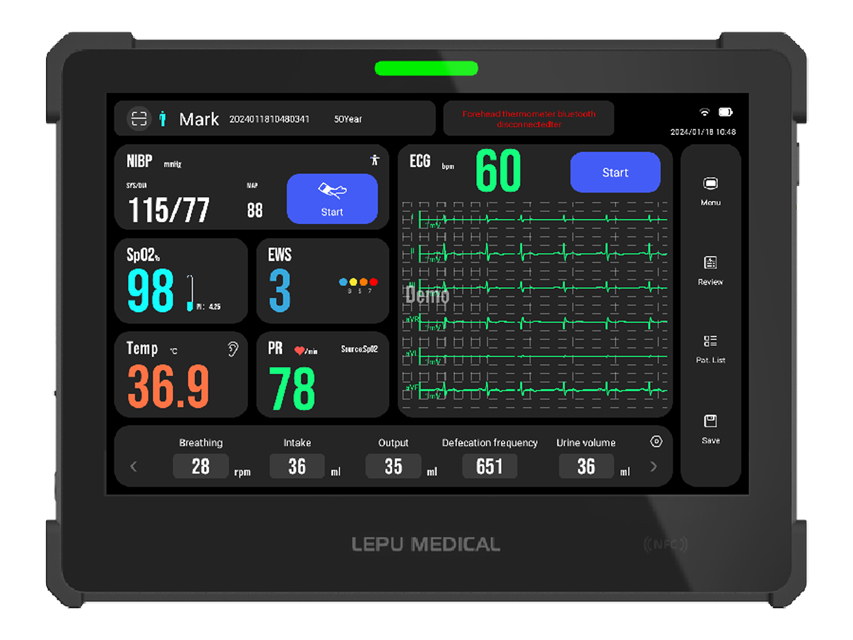 MONITOR SEGNI VITALI AIVIEW VS TABLET