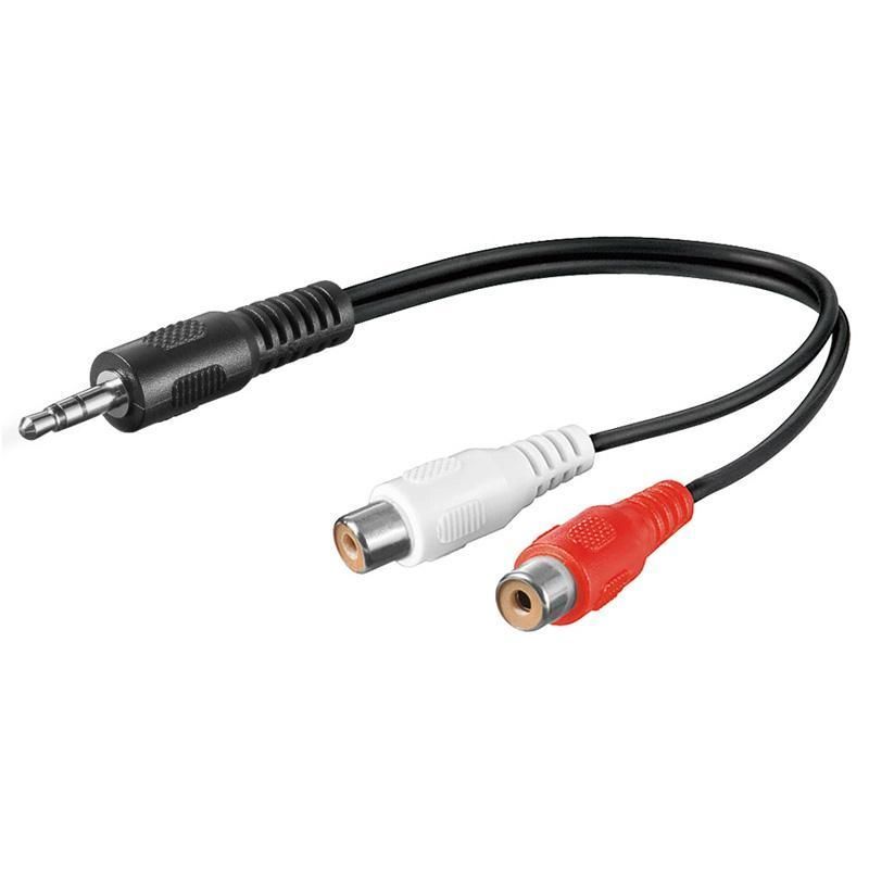 [ICOC_035-NC-003] Cavo Audio Stereo 2 RCA Femmina a Jack 3.5 mm Maschio 0,20 m