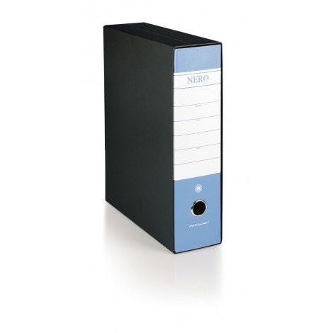 Registratore protocollo Nero& d. 5cm azzurro