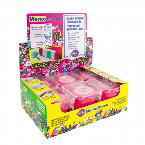 [EU0100] Memograph dispenser 50mmx10m rosa fluo
