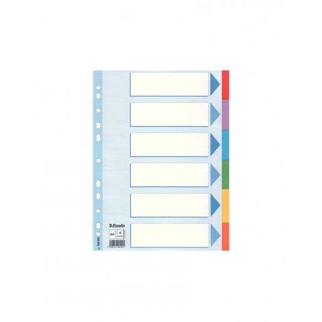 [SS0735] Intercalare in cartoncino colori assortiti, 6 tast...