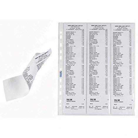 Buste a foratura porta scontrini fiscali 25,2x30,7...