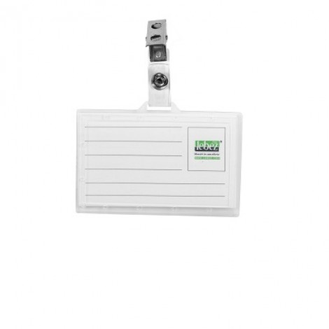 Porta badge semirigido, con clip