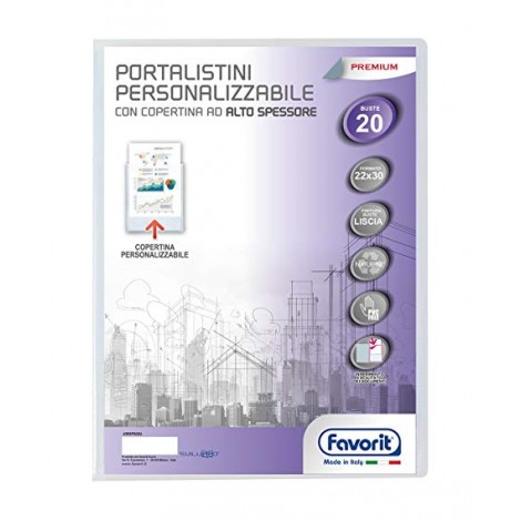 Portalistini personalizzabili Premium, 20 buste 22...