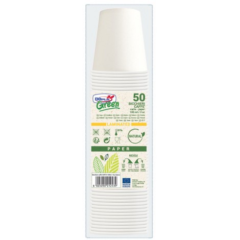 [DP0030] Bicchieri caffe' BIO Carta, 100ml, 50pz