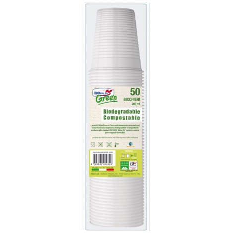Bicchieri BIO MaterBI 200ml, 50pz