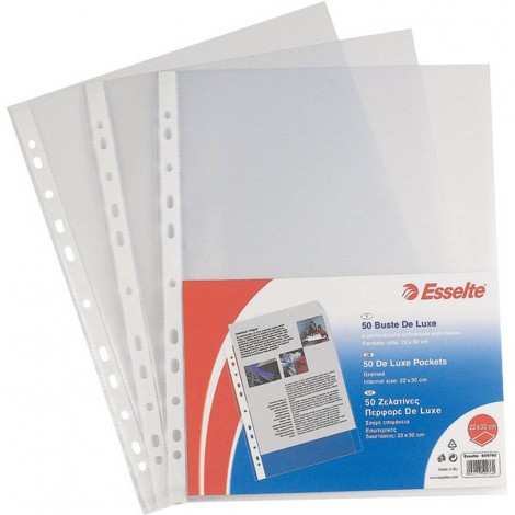 Buste perforate DELUXE, buccia-lato sx, A4 - 21x29...
