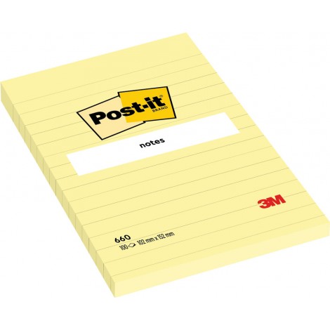Foglietti post-it Giallo Canary 660 righe 102x152m...