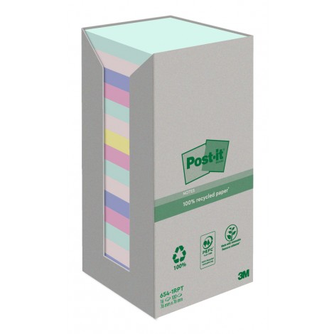Foglietti post-it in carta ricliclata 654-1RPT 76x...