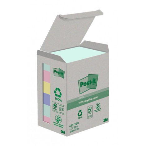 Foglietti post-it in carta ricliclata 653-1GB 38x5...