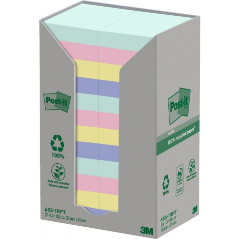 [RM0330] Foglietti post-it in carta ricliclata 653-1RPT 38x...