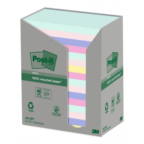 Foglietti post-it in carta ricliclata 655-1RPT 76x...