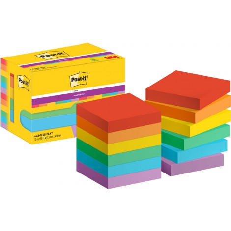 Foglietti post-it Super Sticky 622 Playful 76x127m...