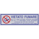 Targhetta VIETATO FUMARE, con normativa