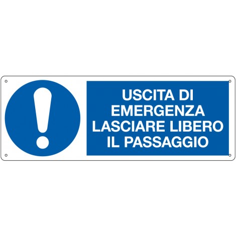 Cartello "Uscita di emergenza. Lasciare libero il ...
