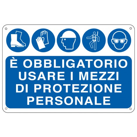 Cartello "E' obbligatorio usare i mezzi di protezi...
