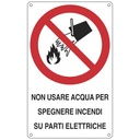 Cartello "Divieto usare acqua per spegnere incendi...