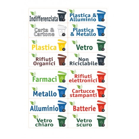 [AV0339] Etichette per raccolta differenziata