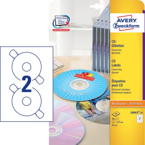 Etichette adesive in fogli A4 - Per CD/DVD