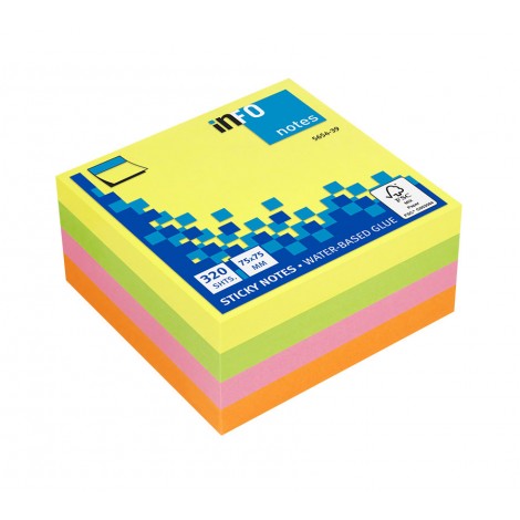 Foglietti post-it Sticky Notes Cubi 75x75mm fluo