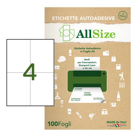 Etichette adesive in fogli A4