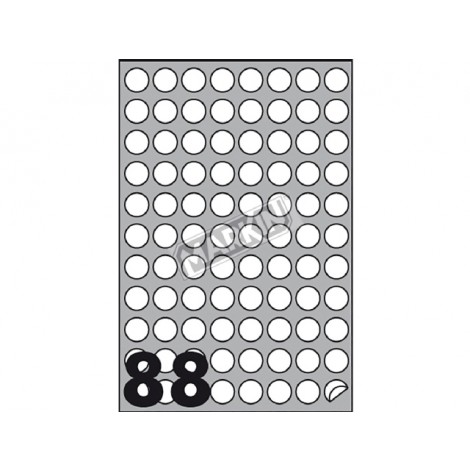 [KN0375] Etichette adesive in fogli A4 - Rotonde
