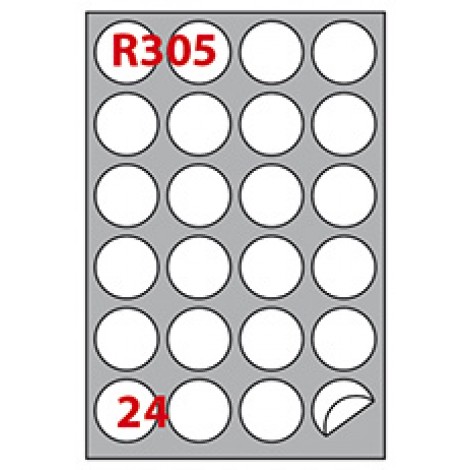 [KN0308] Etichette adesive in fogli A4 - Rotonde