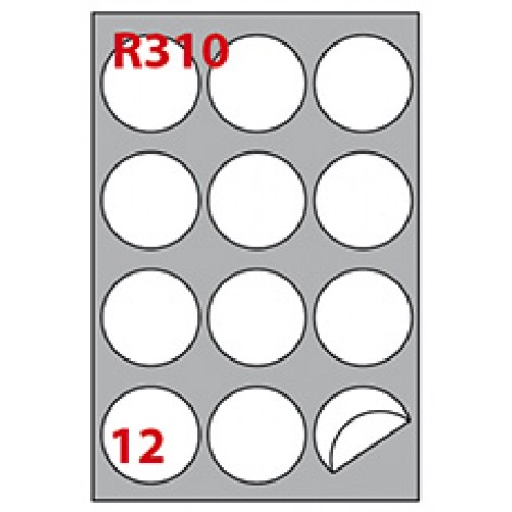 [KN0303] Etichette adesive in fogli A4 - Rotonde
