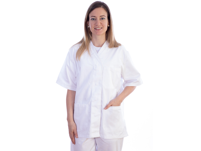 CASACCA CON AUTOMATICI - cotone/pol. - donna L bianca