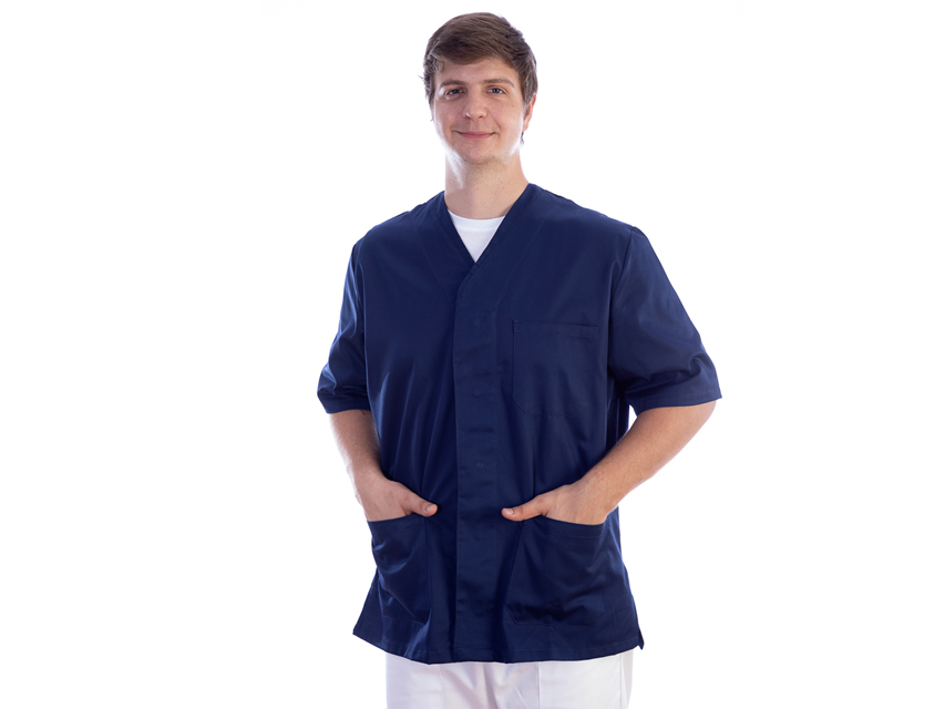 CASACCA CON AUTOMATICI - cotone/pol. - unisex XXL blu
