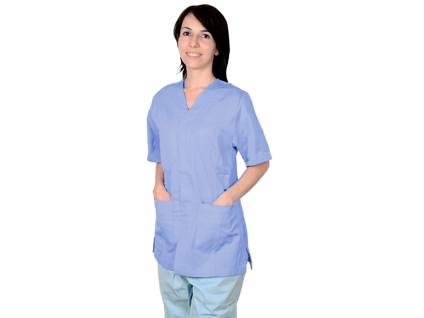 CASACCA CON AUTOMATICI - cotone/pol. - unisex XXL azzurra