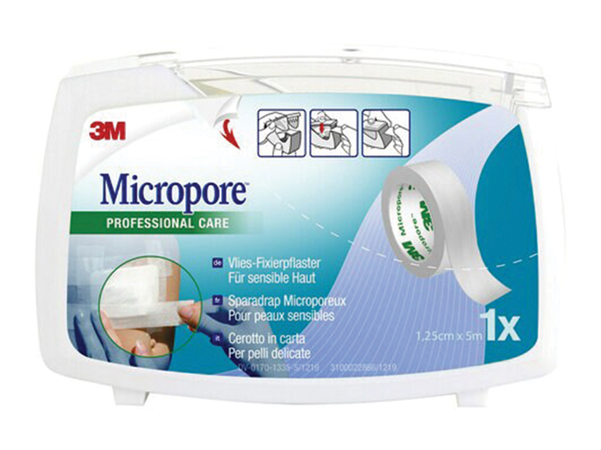 MICROPORE 3M - 1,25cmx5m - bianco con dispenser - 1530NP-0SD