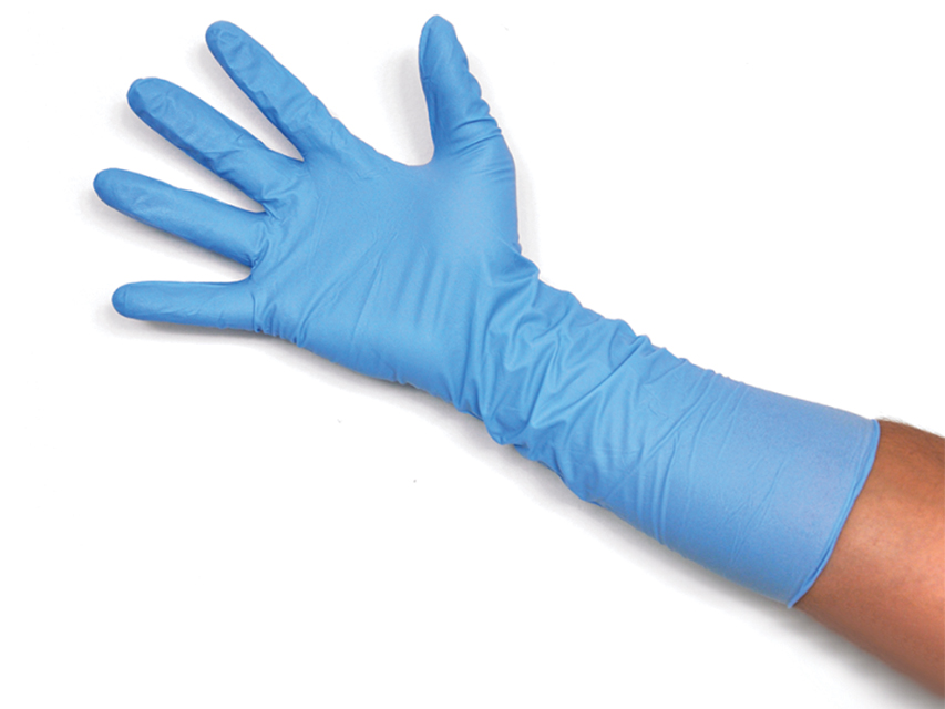 [25406] GUANTI NITRILE EXTRA LUNGHI - 400 mm - large