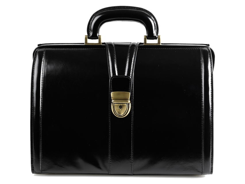 [27114] BORSA "VALIGETTA CUOIO FIORE" - nera