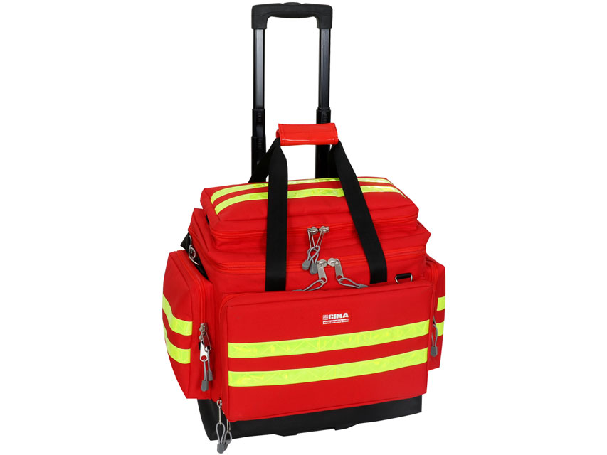[27154] BORSA SMART CON TROLLEY - media - rossa