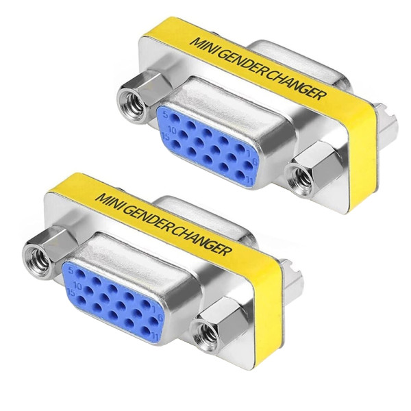 [IADAP_735-15HD] Mini Gender Changer VGA DB 15 poli HD F/F