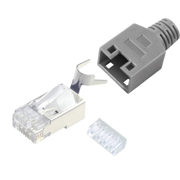 Plug per Cat. 5 e 6 STP con Guida e Copriconnettore