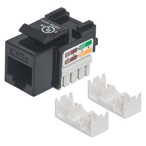 Frutto Keystone RJ45 Cat.5E UTP IDC 90&deg; Nero