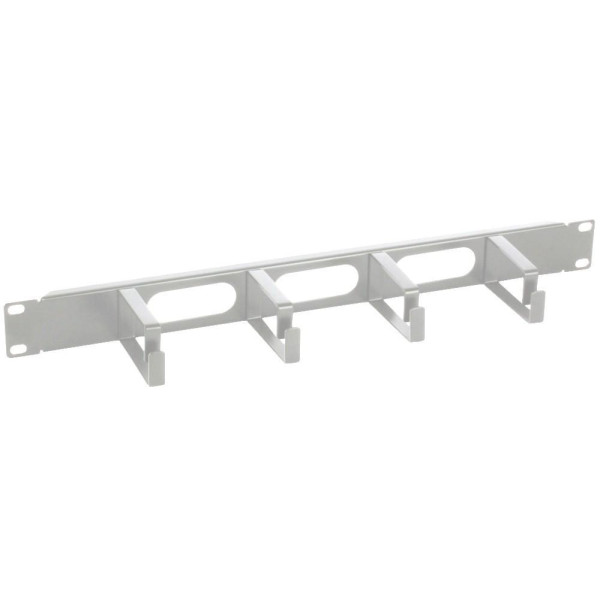 [I-CASE_CABLE-2] Pannello Passacavi 4 Anelli Lunghi 3 Fori 1U Grigio