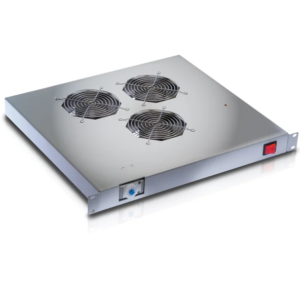 [I-CASE_19-FAN] Ventole per Rack 19'' 3 Ventole con Termostato Grigio