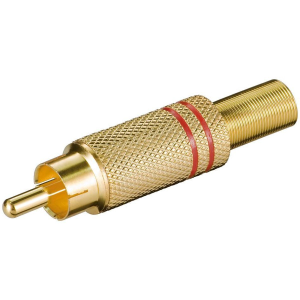 [IADAP_RCA-MR] Connettore Audio RCA Maschio Dorato, Rosso